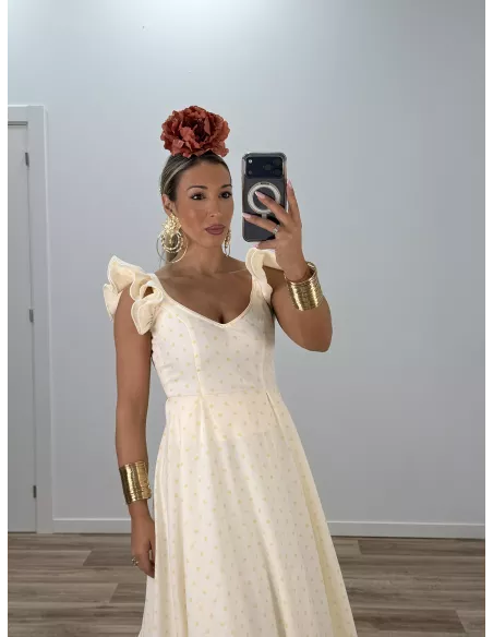 Bata de lunares vainilla