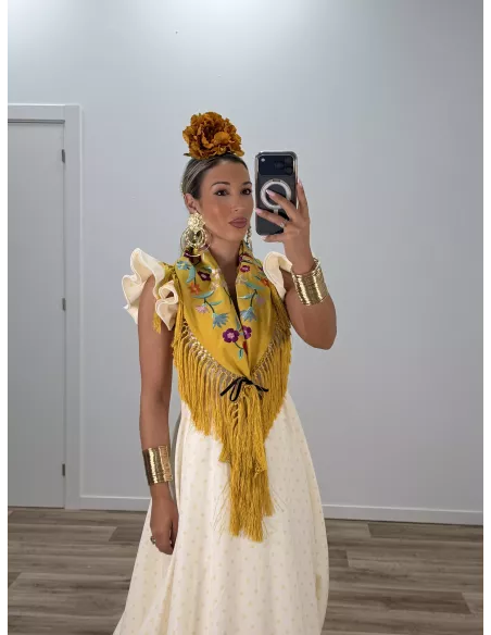 Bata de lunares vainilla