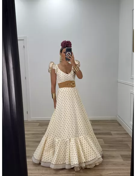 Bata de lunares beige lunares camel