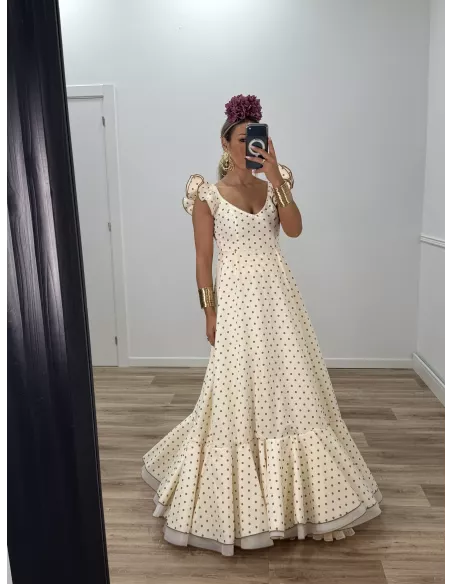 Bata de lunares beige lunares camel