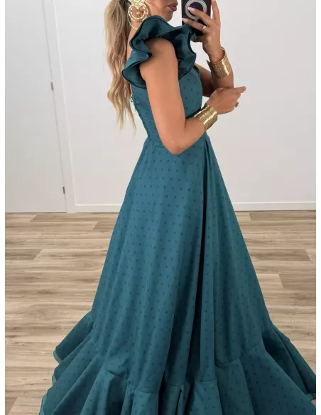 Bata de lunares verde