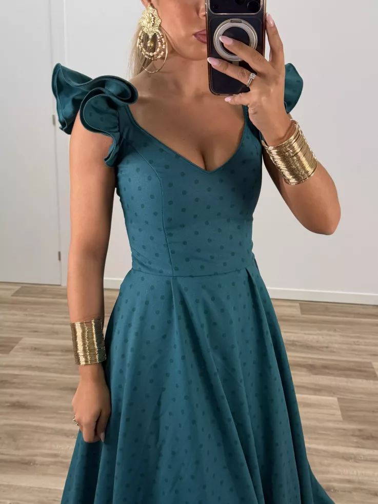 Bata de lunares verde