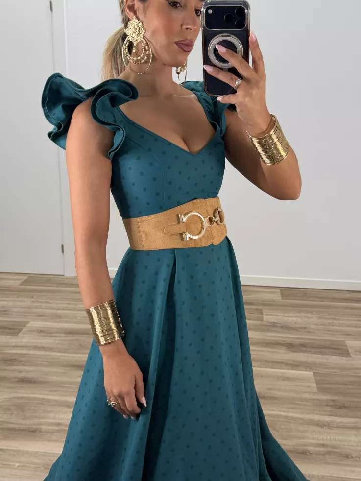 Bata de lunares verde