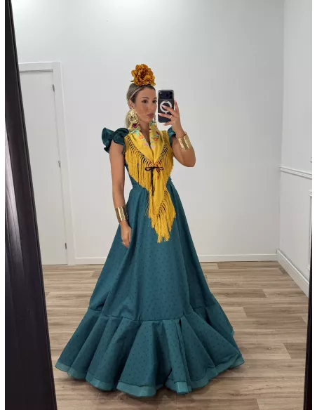 Bata de lunares verde