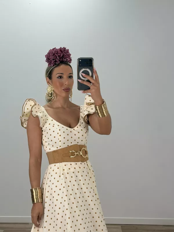 Cinturón ancho caramelo antelina