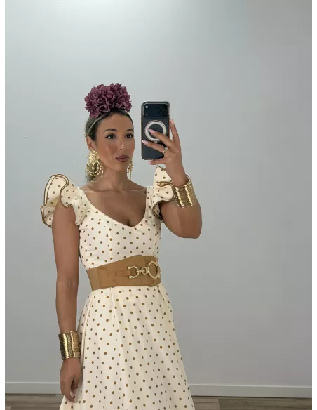 Cinturón ancho caramelo antelina