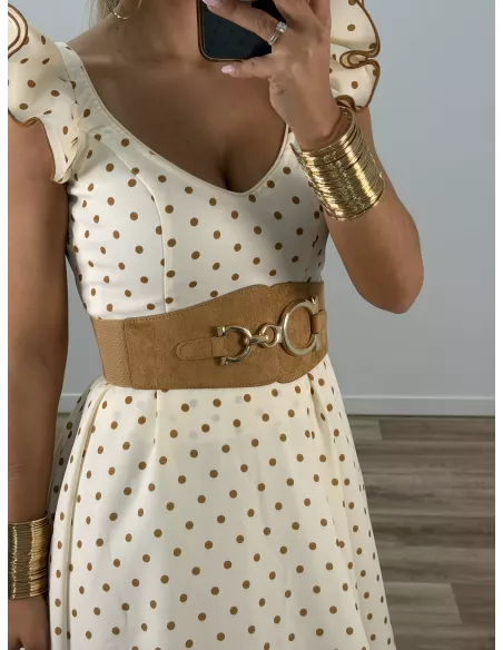 Cinturón ancho caramelo antelina