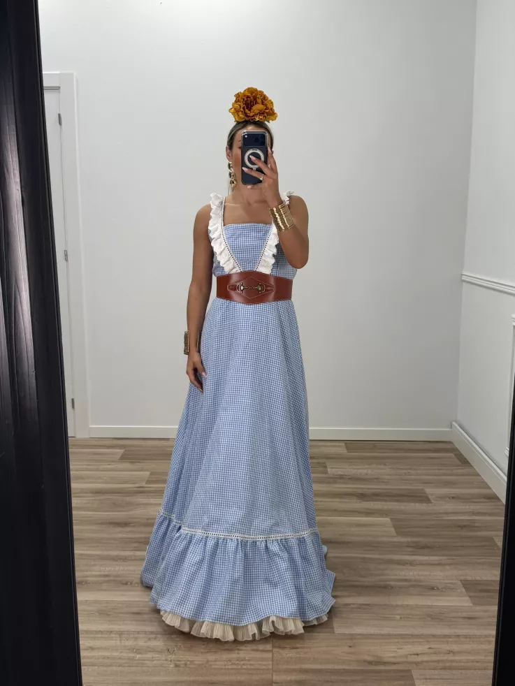 Cinturón piel ancho caramelo