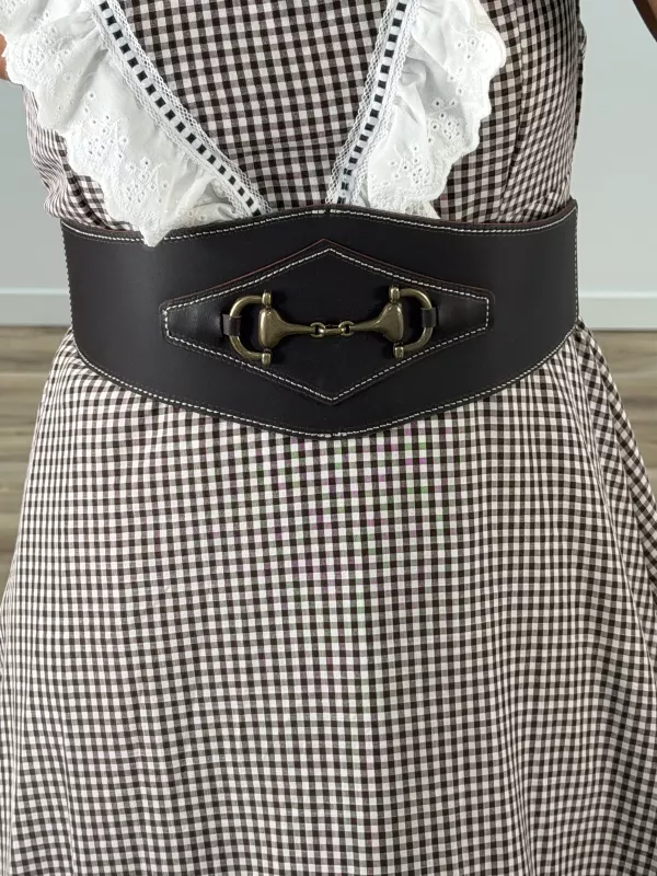 Cinturón piel ancho chocolate