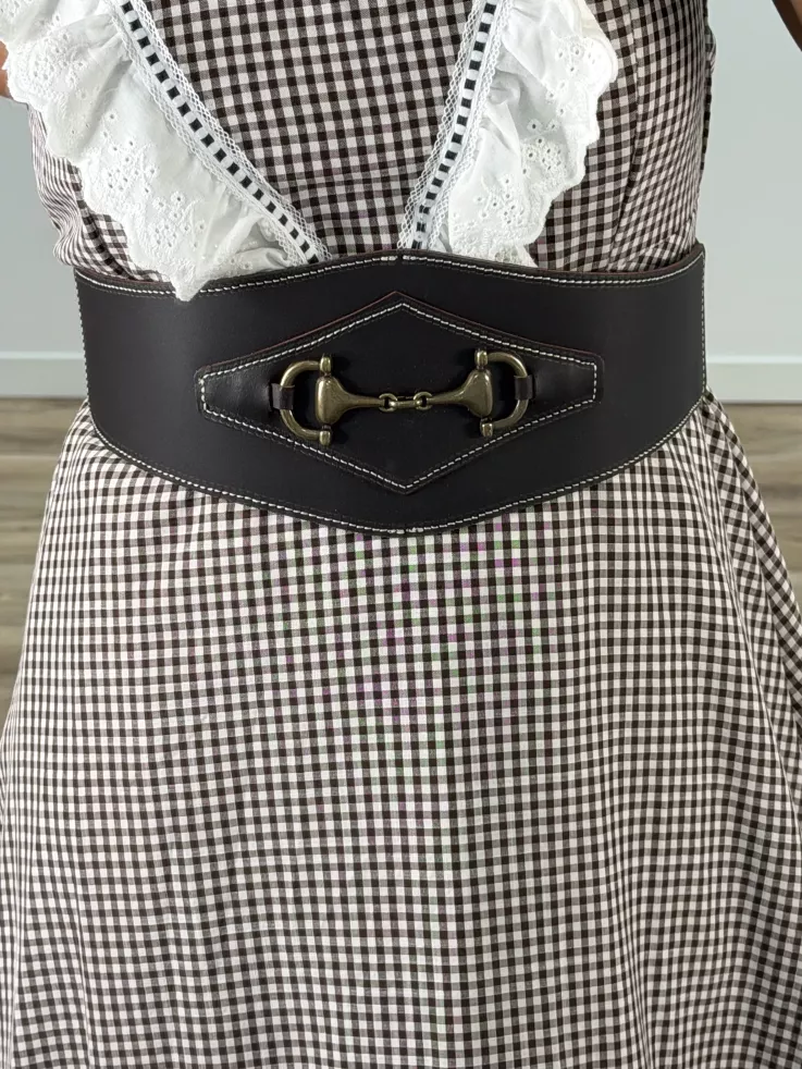 Cinturón piel ancho chocolate