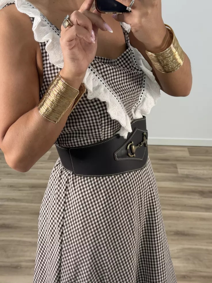 Cinturón piel ancho chocolate