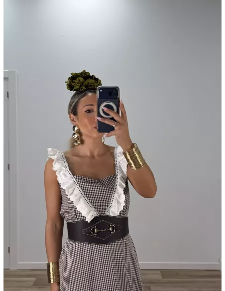 Cinturón piel ancho chocolate