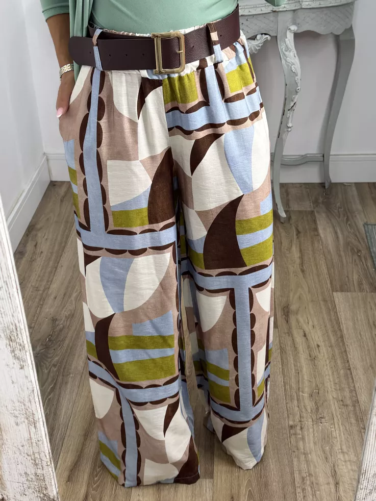 Pantalón Dakota estampado verde y celeste
