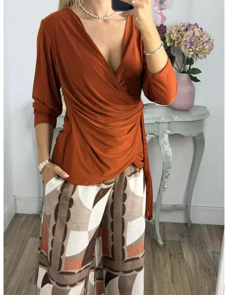 Blusa Veneciana teja