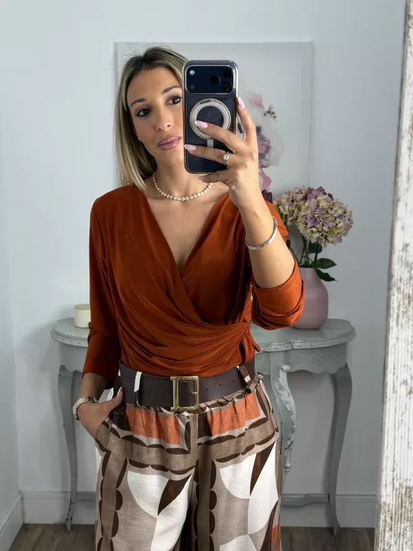 Blusa Veneciana teja