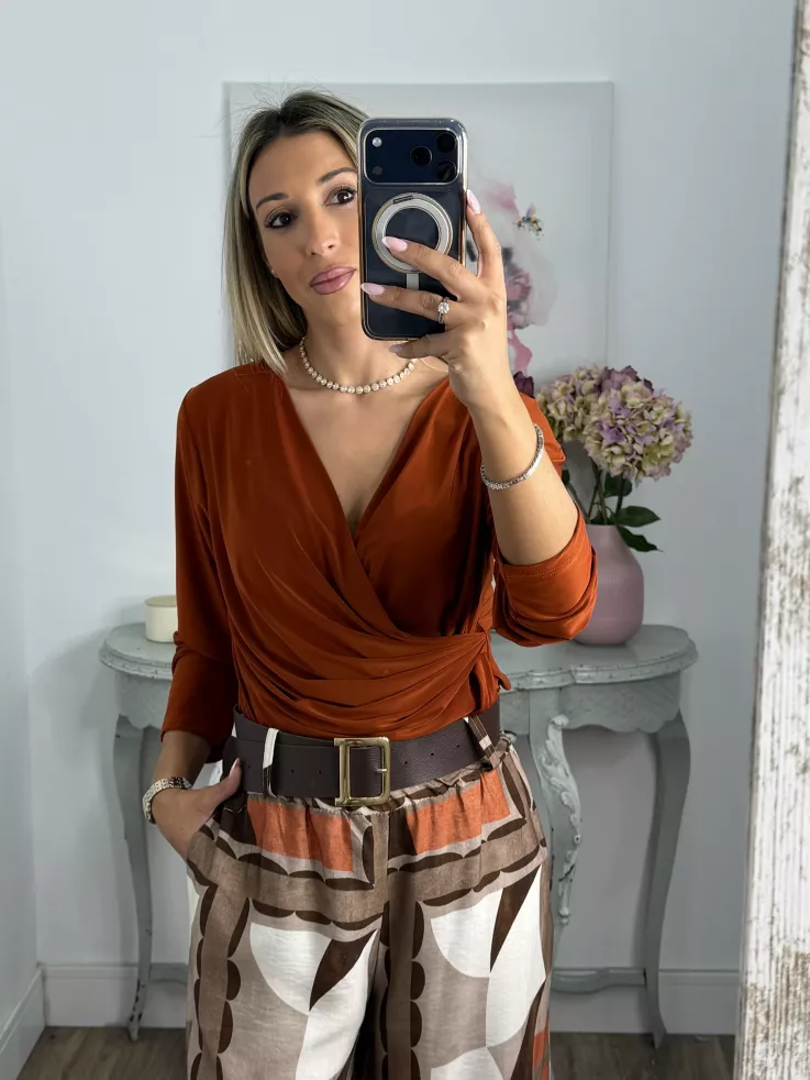 Blusa Veneciana teja