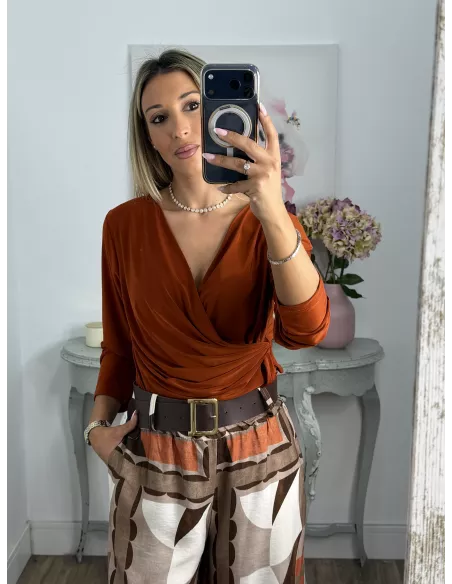 Blusa Veneciana teja