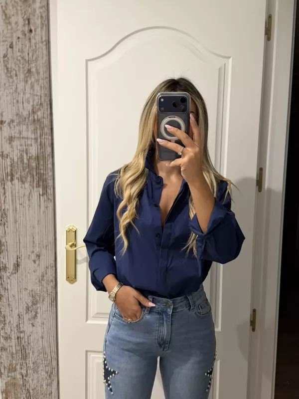 Camisa Selena azul marino