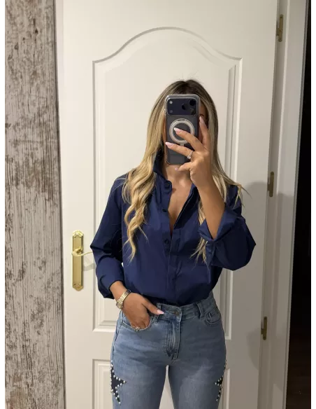 Camisa Selena azul marino
