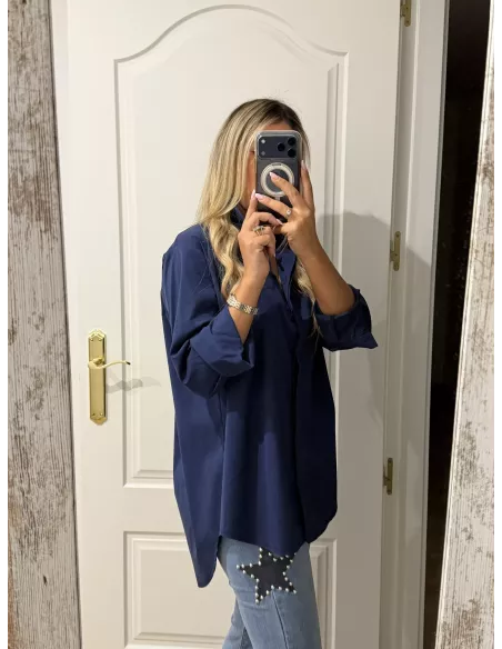 Camisa Selena azul marino