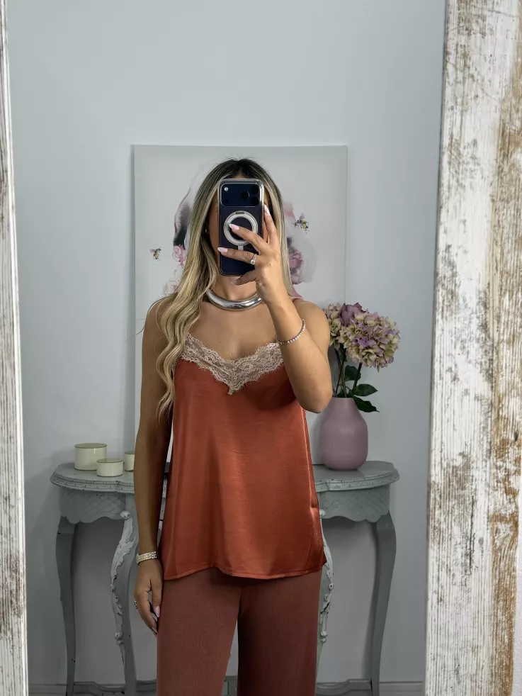 Lencera Carla combinada rosa y beige