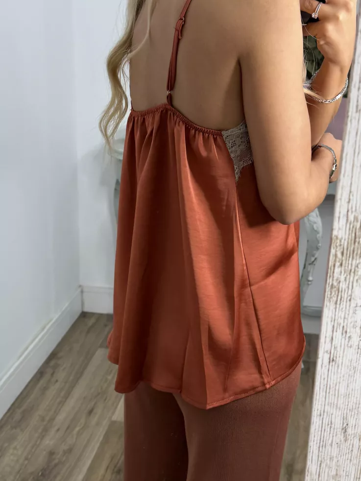 Lencera Carla combinada rosa y beige