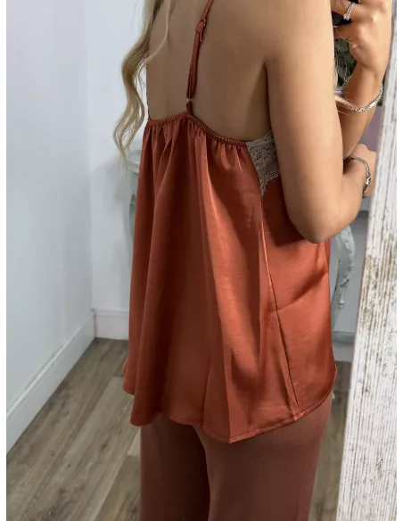 Lencera Carla combinada rosa y beige