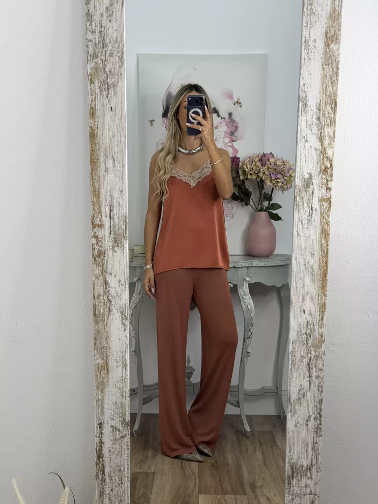Lencera Carla combinada rosa y beige