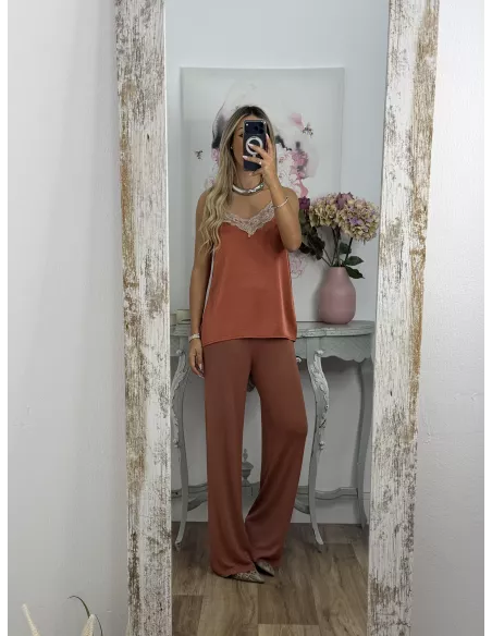 Lencera Carla combinada rosa y beige