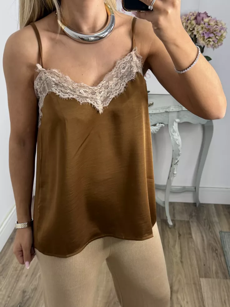 Lencera Carla combinada choco y beige