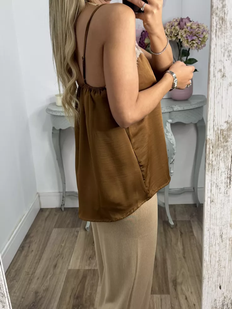 Lencera Carla combinada choco y beige
