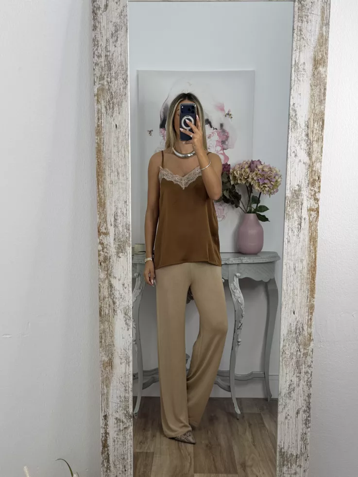 Lencera Carla combinada choco y beige