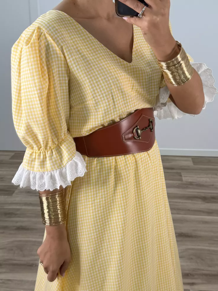 Bata Macarena Vichy amarillo