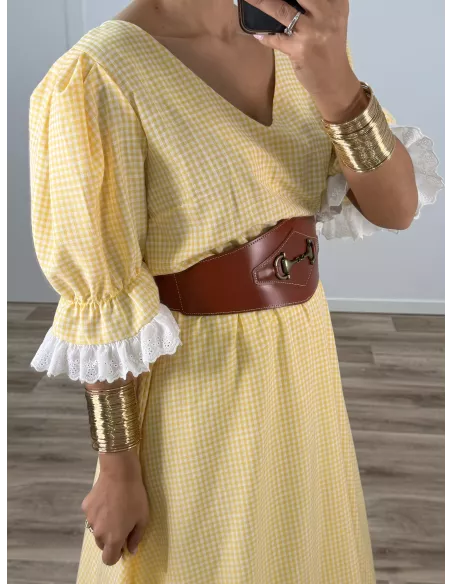 Bata Macarena Vichy amarillo