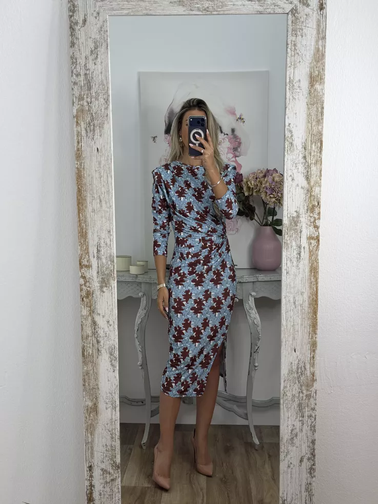 Vestido Macarena azul y vino
