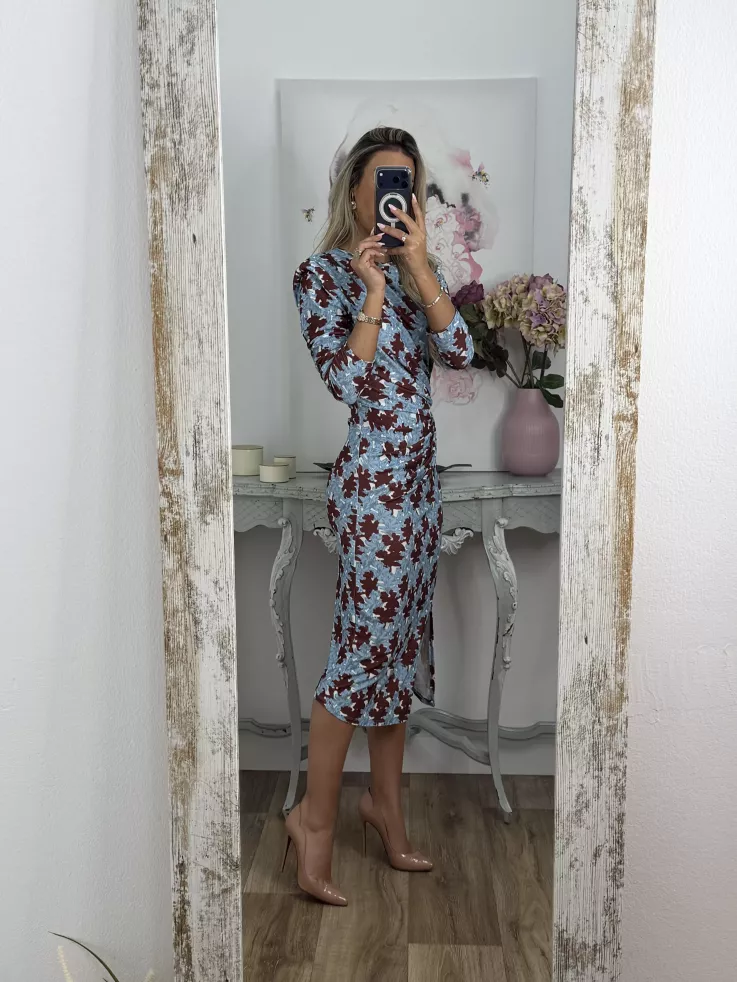 Vestido Macarena azul y vino