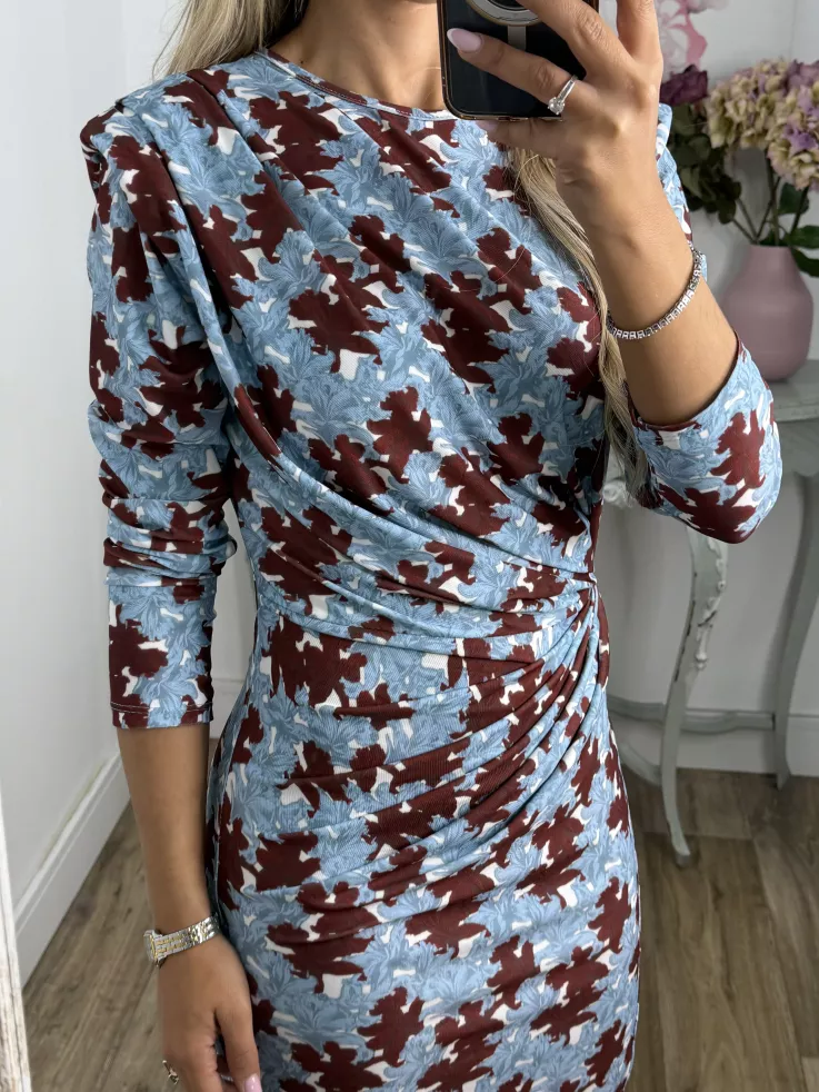 Vestido Macarena azul y vino
