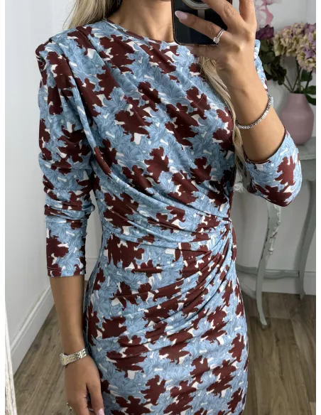Vestido Macarena azul y vino