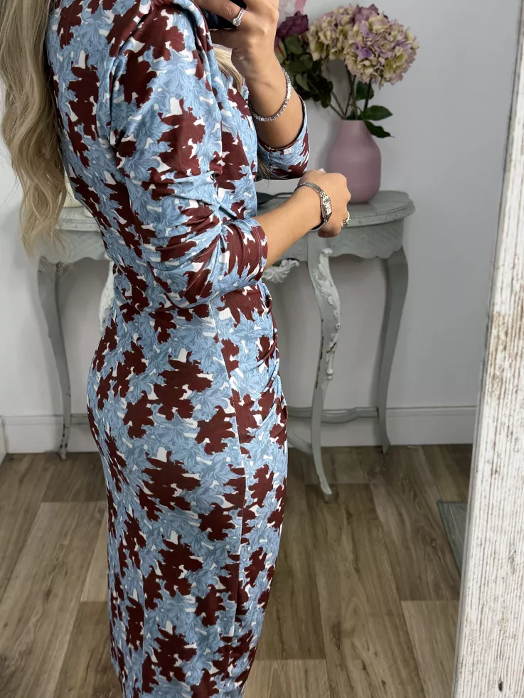 Vestido Macarena azul y vino