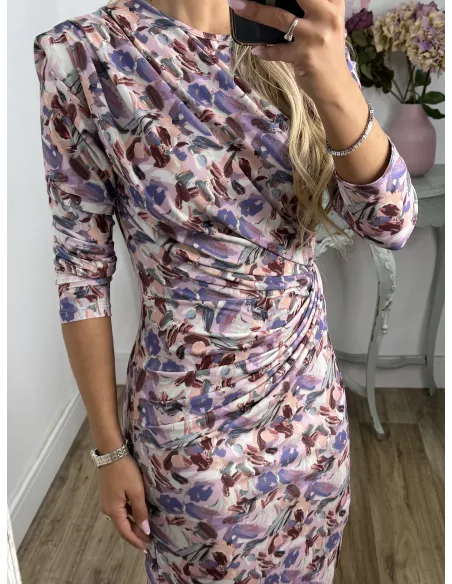 Vestido Macarena flores malva