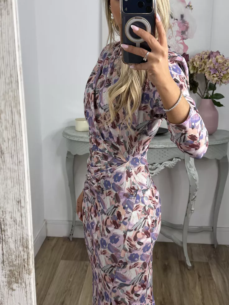 Vestido Macarena flores malva