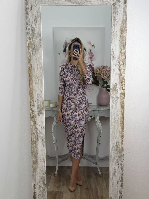 Vestido Macarena flores malva