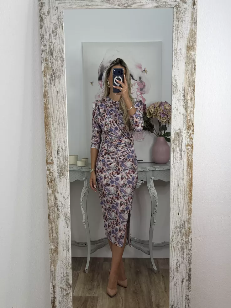 Vestido Macarena flores malva