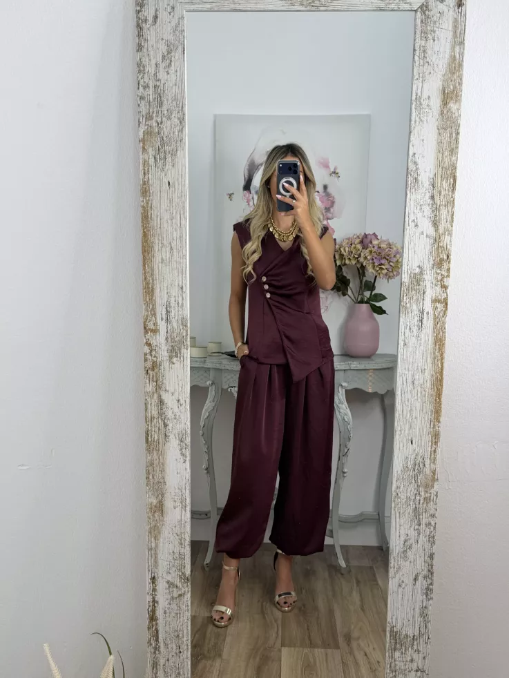Conjunto Miri berenjena