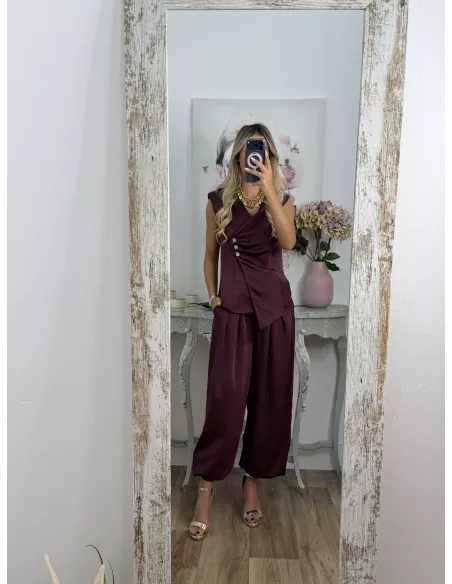 Conjunto Miri berenjena