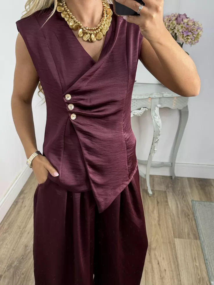 Conjunto Miri berenjena