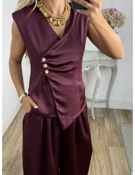 Conjunto Miri berenjena
