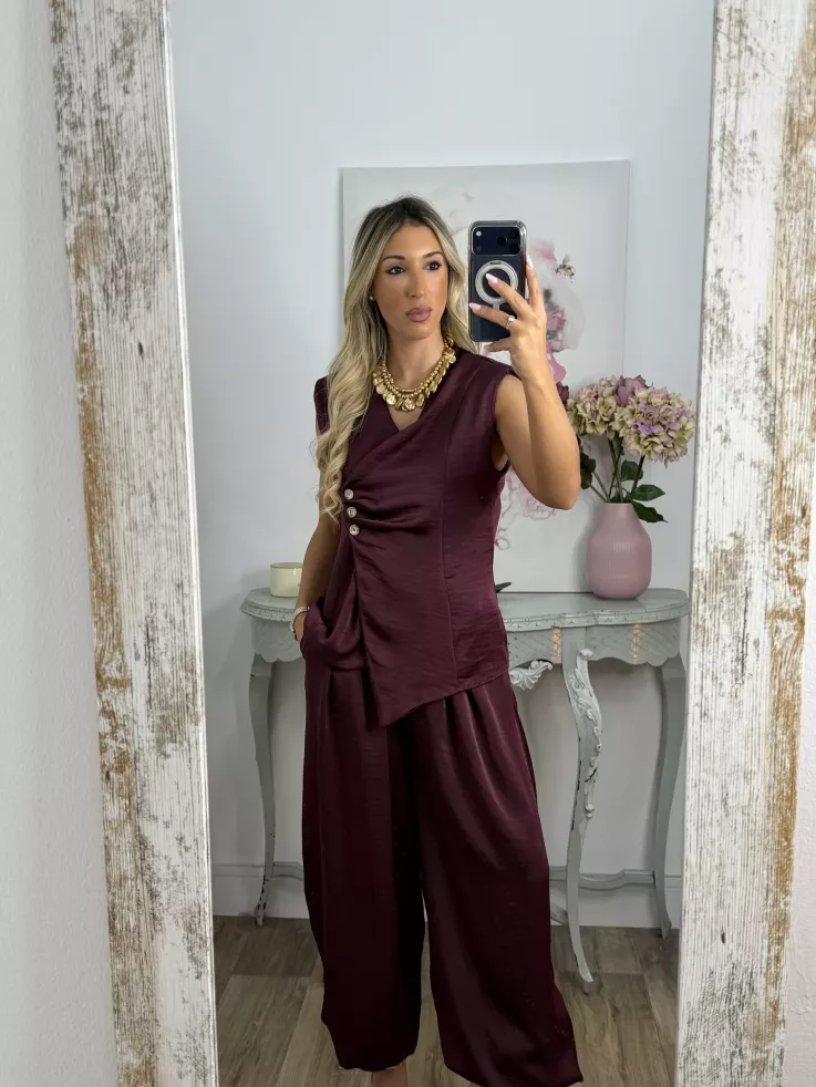 Conjunto Miri berenjena