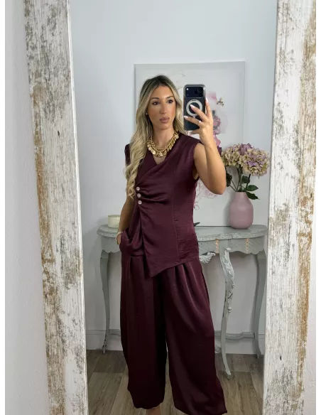 Conjunto Miri berenjena