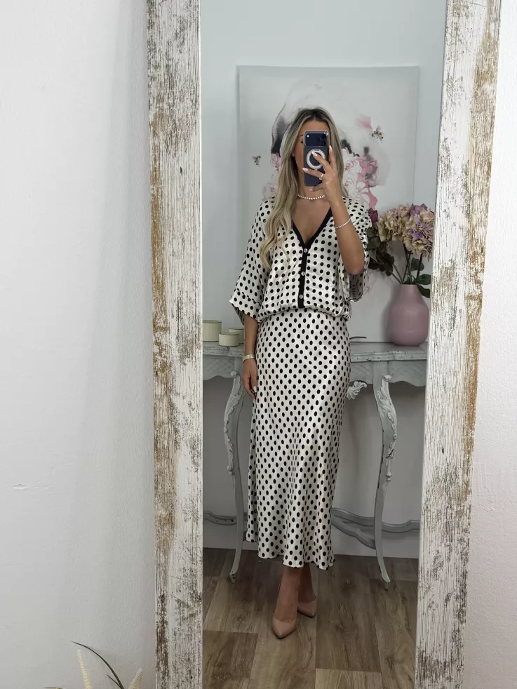 Conjunto Mena lunares negro